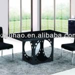 hot sale black wood dining table set