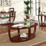 C008N Oval glass top coffee table cheap acrylic coffee table wooden coffee table-C008N