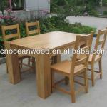Solid Oak Wooden Dining Table with Chairs-chunky 027