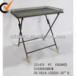 2013 high quality antique metal table with tray-J21475