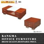 Kangma solid wood coffee table with glass top and wooden tea table design;coffee table KM-C011