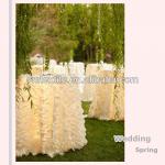 120&#39;&#39; taffeta petal table cloth for wedding