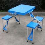 cheap blue plastic folding table(blow mould, HDPE, outdoor,banquet,camping)