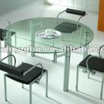 High quality round extendable glass dining table-DT023-2