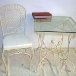 Metal furniture with toughened glass top