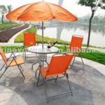 6pcs outdoor folding chair set with umbrella UNT-R-004