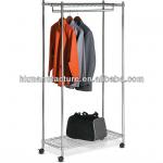 sturdy chrome steel wheeled heavy duty garment rack