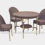 Outdoor Rattan furniture Woven glass Dining table and chair