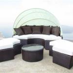 Patio outdoor furniture, wicker rattan sofa, bali oval outdoor wicker day bed MR-6032