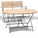 Plastic wood chairs table iron furniture outdoor BZ-DS011