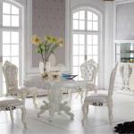 neoclassic round dining table/ palace royal dining room furniture/ high-end luxury dining room furniture