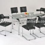 Metal Glass Dining Set-B3505 black