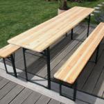 2013 Italy and new zealand Long Folding solid fir and pine Wood Garden 1 Table 2 Bench Set-008