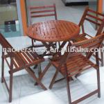 Stocklot garden wooden furniture 5pcs table set/ wooden home furniture 5pcs table set