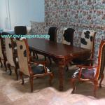 Indonesia Classic Furniture - Lion Dining Room Sets Furniture with Leather Upholstery