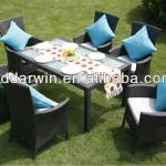 KD 6 people dining set PEwicker/rattan furniture (DW-DT004+DW-U001) A