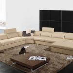 Italian design leather sofa large size lounge high back U-shaped corner leather sofa