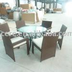 Rattan dining table and chair