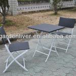 Steel frame outdoor rattan bistro set