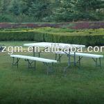 Plastic table with environment material using for outdoor