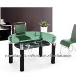 New start TB150/1.0 M round glass top extendable dinning table with PVC legs