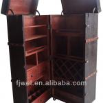 Shipping Trunk Bar in Brown Crocodile Faux Leather
