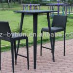 3-Piece Outdoor Wicker Bar Table And Chairs
