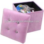 EU Standard FOLDING Microfiber SuperSoft Suede home goods STORAGE OTTOMAN Manufacturer (High quality&amp;Low price)-HX-PVC