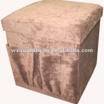 Cheaper! Brown Corduroy folding storage stool/ottoman with bag-4A-115BR