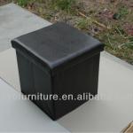 Black Foldable Storage/Ottoman PU For Outside Living Room Storage