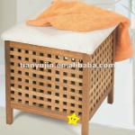 solid walnut wooden storage stool,oiled finished walnut, with cotton/canvas/pu seat,KD