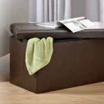 New Large Faux Leather Ottoman Folding Storage Pouffe Toy Box Foot Stool Seat