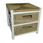 2 Seagrass drawer storage stool