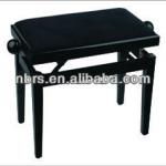 Adjustable Musician&#39;s Gear Adjustable-Height Piano Bench Black Vinyl Black Polished Finish