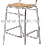 Bar stool chair made of aluminum and wood