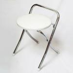 Portable Round Folding Stool with Backrest