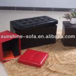 Leather Folding Storage Ottoman