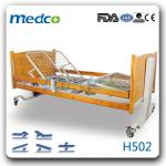 MED-H502 Five functions electric medical bed with wheels