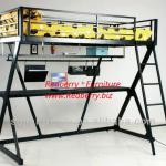 Redberry wrought iron twin metal bed with desk