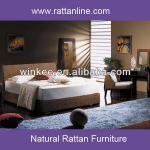 Wooden rattan bedroom furniture king size bed design-HC311-16