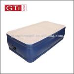 Portable inflatable adult twin air bed with built in pump