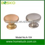 Die-casting Nickel zamak round drawer &amp;furniture knob in golden-A-104