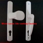 4 white Knob plastic steel Cylinder Aluminium Door Handle on Plate