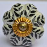 Shabby Chic Hand painted Ceramic knob for Refurbished Furniture and Cabinets