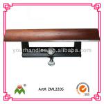 Wood door handle with lock, patio door handle