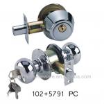 Deadbolt and Knob Lock Set in Polished Chrome Finish