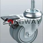 TPR twin-wheel caster with PP core, Ball bearing, Swivel TPR double wheel caster