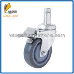 Stem mounting medium duty PU wheel caster