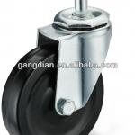 Black Rubber Wheel CasterLight Duty Industrial