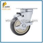 Medium duty PU wheels swivel caster with face brake